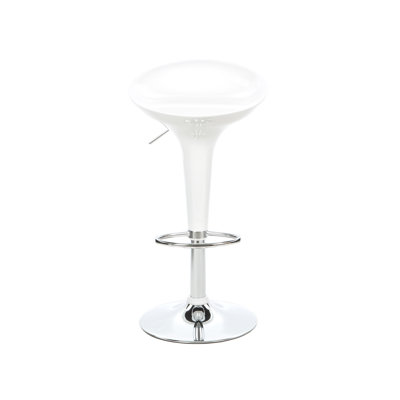 Boraam Industries Inc Luna Adjustable Scoop Swivel Bar Stool in White (Set of 2)