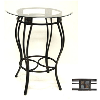 Boraam Industries Inc 42" Beau Pub Table in Black and Gold