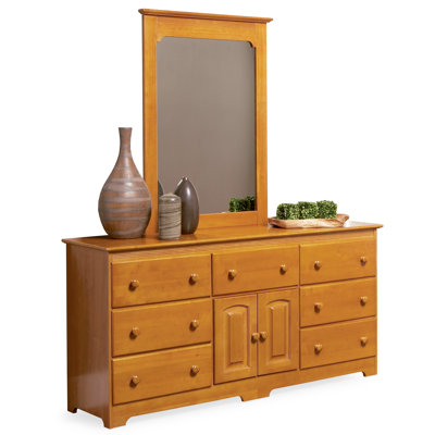 Atlantic Furniture Windsor 7 Drawer Combo Dresser with Portrait Mirror