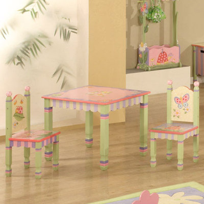 Teamson Kids Magic Garden Kids' 3 Piece Table and Chair Set