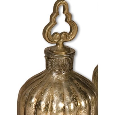 Uttermost Kaho Perfume Bottles in Silver and Brass - Set of 3 