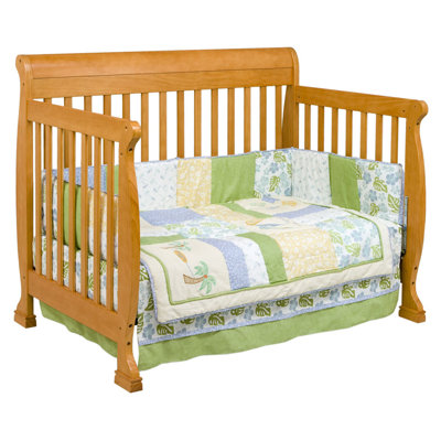 DaVinci Kalani 4-in-1 Convertible Crib with Toddler Rail in Honey Oak