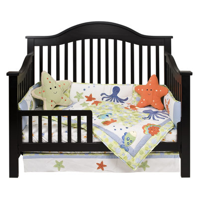 DaVinci Jayden Two Piece Convertible Crib Set with Toddler Rail in Ebony Black