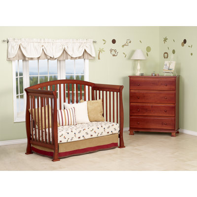 DaVinci Thompson Two Piece Convertible Crib Set  with Toddler Rail in Cherry