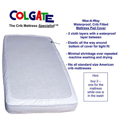 Colgate Wee-A-Way Waterproof Fitted Crib Mattress Cover