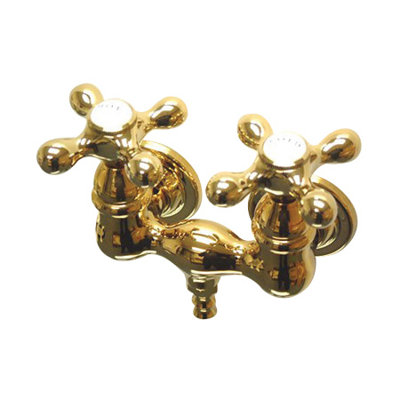 Elements of Design Vintage Double Handle Wall Mount Clawfoot Tub Faucet Trim Metal Cross Handle