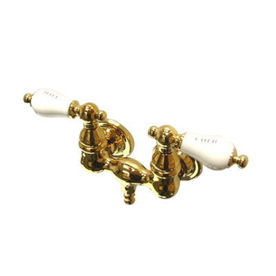 Elements of Design Vintage Double Handle Wall Mount Clawfoot Tub Faucet Trim Porcelain Cross Handle