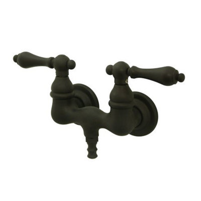 Elements of Design Vintage Double Handle Wall Mount Clawfoot Tub Faucet Trim Metal Lever Handle