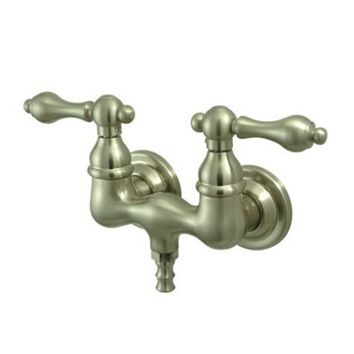 Elements of Design Vintage Double Handle Wall Mount Clawfoot Tub Faucet Trim Metal Lever Handle