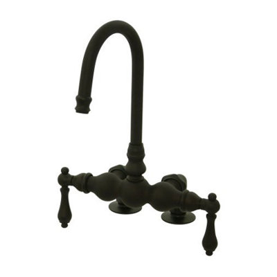 Elements of Design Hot Springs Double Handle Deck Mount Clawfoot Tub Faucet Trim Metal Lever Handle