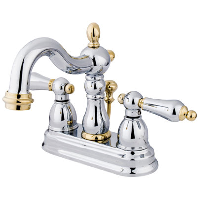 Elements of Design Heritage Centerset Bathroom Faucet with Double Lever Handles