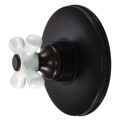 Elements of Design Wall Volume Control Faucet Shower Faucet Trim Only with Porcelain Cross Handles