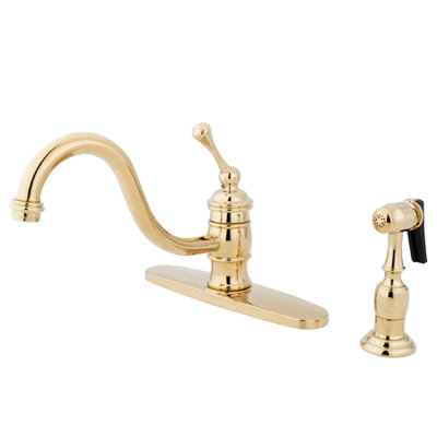 Elements of Design One Handle Centerset Kitchen Faucet with Buckingham Lever Handle