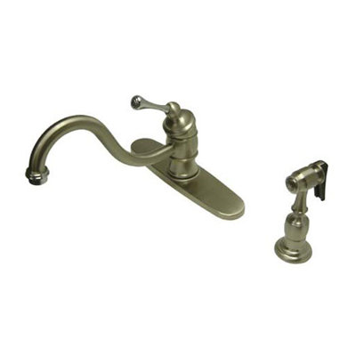 Elements of Design One Handle Centerset Kitchen Faucet with Buckingham Lever Handle