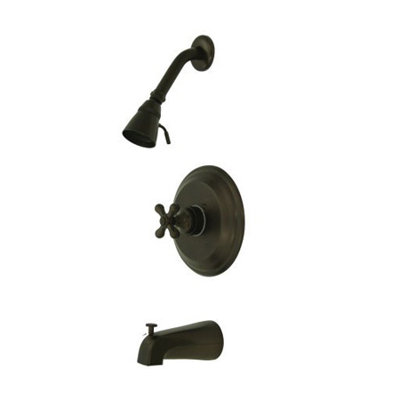 Elements of Design Vintage Thermostatic Pressure Balanced Tub and Shower Faucet with Metal Cross Handles