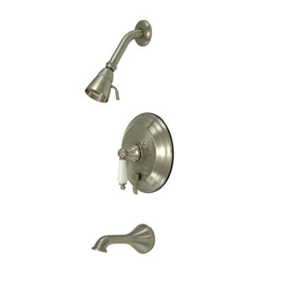 Elements of Design Heritage Thermostatic Pressure Balanced Tub and Shower Faucet with Porcelain Lever Handles