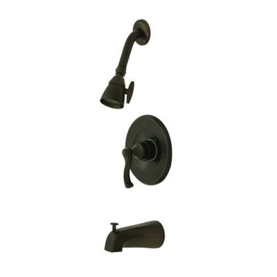 Elements of Design Royale Diverter Tub and Shower Faucet with French Lever Handles