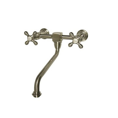 Elements of Design Heritage Wall Mounted Sink Bathroom Faucet with Double Cross Handles