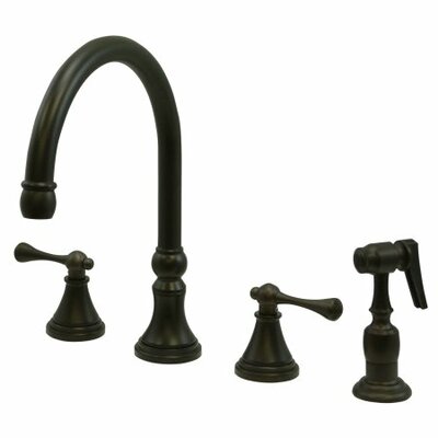 Designer Kitchen Faucets on Elements Of Design Deck Mount Double Handle Widespread Kitchen Faucet