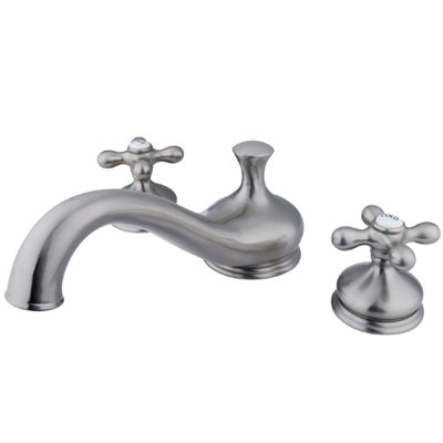 Elements of Design Double Handle Deck Mount Roman Tub Faucet Trim Metal Cross Handle