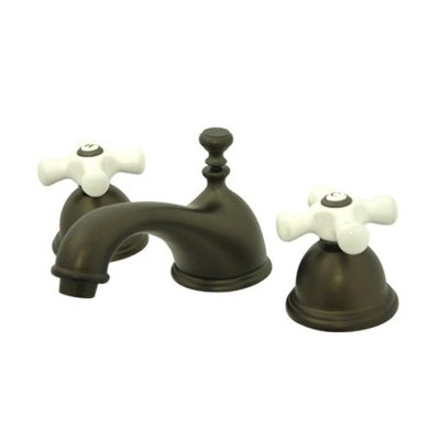 Elements of Design Widespread Bathroom Faucet with Double Porcelain Cross Handles
