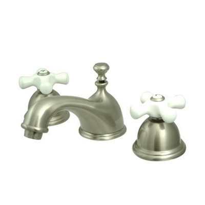 Elements of Design Widespread Bathroom Faucet with Double Porcelain Cross Handles