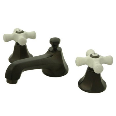 Elements of Design Metropolitan Widespread Bathroom Faucet with Double Porcelain Cross Handles