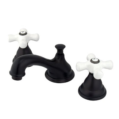 Elements of Design Widespread Bathroom Faucet with Double Porcelain Cross Handles