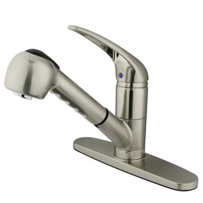 Elements of Design Daytona Single Handle Centerset Kitchen Faucet with Pullout Side Spray