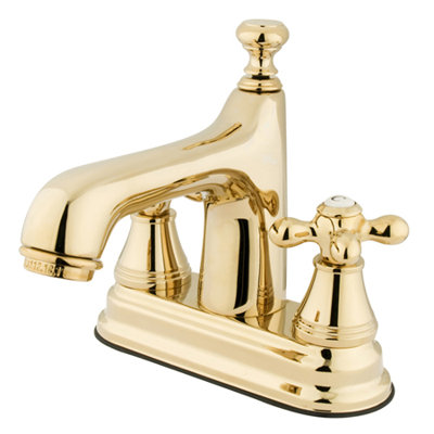 Elements of Design Centerset Bathroom Faucet with Double Metal Cross Handles
