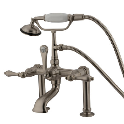 Elements of Design Hot Springs Deck Mount Clawfoot Tub Faucet with Handshower