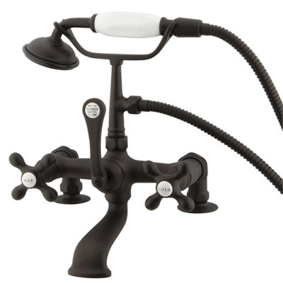 Elements of Design Hot Springs Deck Mount Clawfoot Tub Faucet with Handshower