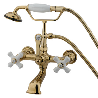 Elements of Design Hot Springs Wall Mount Clawfoot Tub Faucet with Handshower