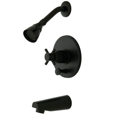 Elements of Design Concord Pressure Balanced Tub and Shower Faucet with Cross Handle