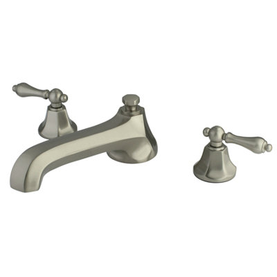 Elements of Design Metropolitan Double Handle Deck Mount Roman Tub Faucet Trim Metal Lever Handle