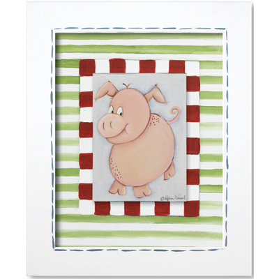 Doodlefish Western Pig Framed Giclee Wall Art