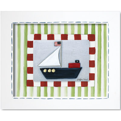 Doodlefish Transportation Sailboat Framed Giclee Wall Art