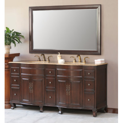 Virtu Cathy Double 72" Bathroom Vanity in Antique Cherry