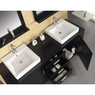 Virtu 72" Double Bathroom Vanity Set in Espresso
