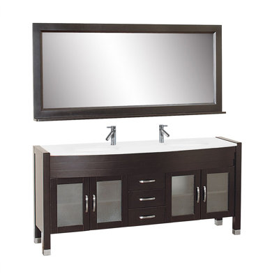 Virtu Ava 71" Double Bathroom Vanity Set