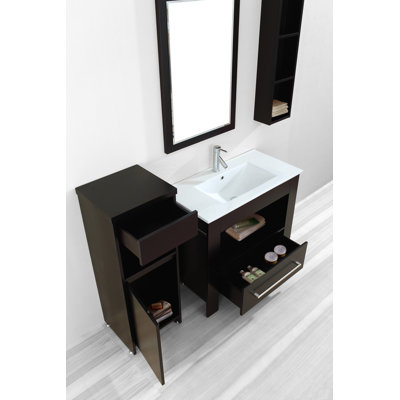 Virtu Masselin Single 36" Bathroom Vanity Set in Espresso