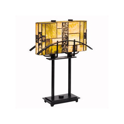 Bayonne Two Light Table Lamp in Satin Black
