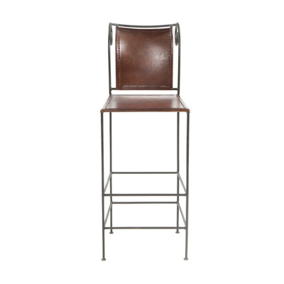 William Sheppee 30" Pub Leather and Iron Barstool