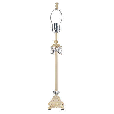 Jubilee Collection Large Crystal Dangle Lamp Base with Optional Shade