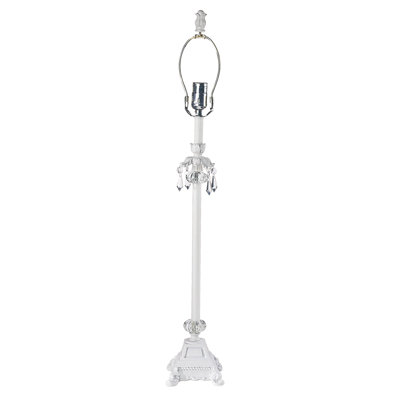 Jubilee Collection Large Crystal Dangle Lamp Base with Optional Shade