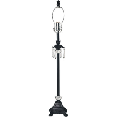 Jubilee Collection Large Crystal Dangle Lamp Base with Optional Shade
