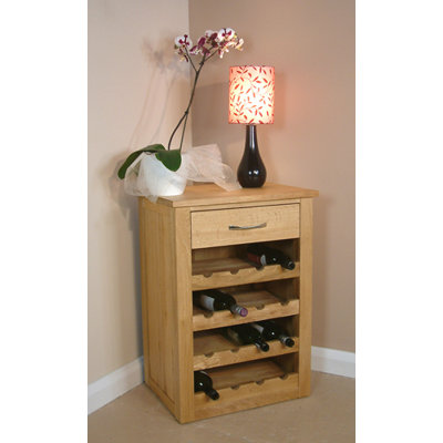 Baumhaus Mobel Oak Wine Rack Lamp Table