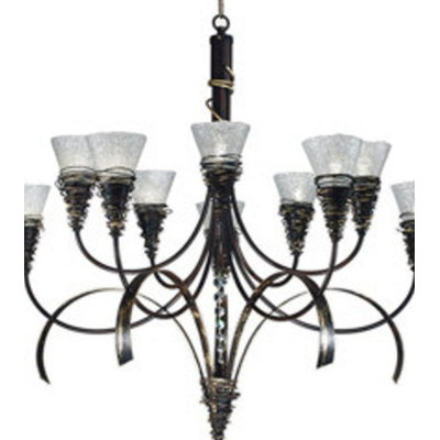 Zaneen Lighting Siberia Ten Light Chandelier in Aged Gold