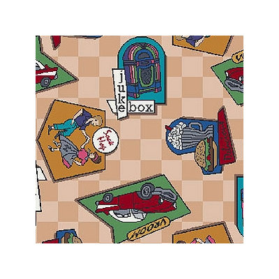 Joy Carpets Just for Kids Beige Fabulous Fifties Kids Rug