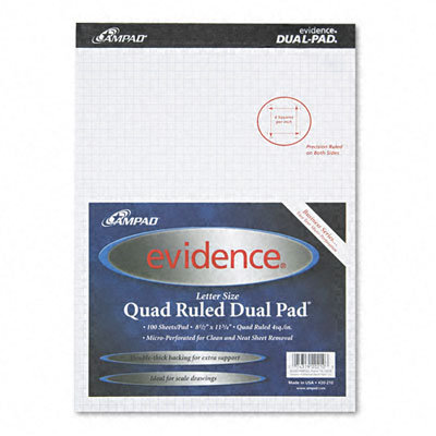AMPAD Corporation Quadrille Rule Dual Pad in White